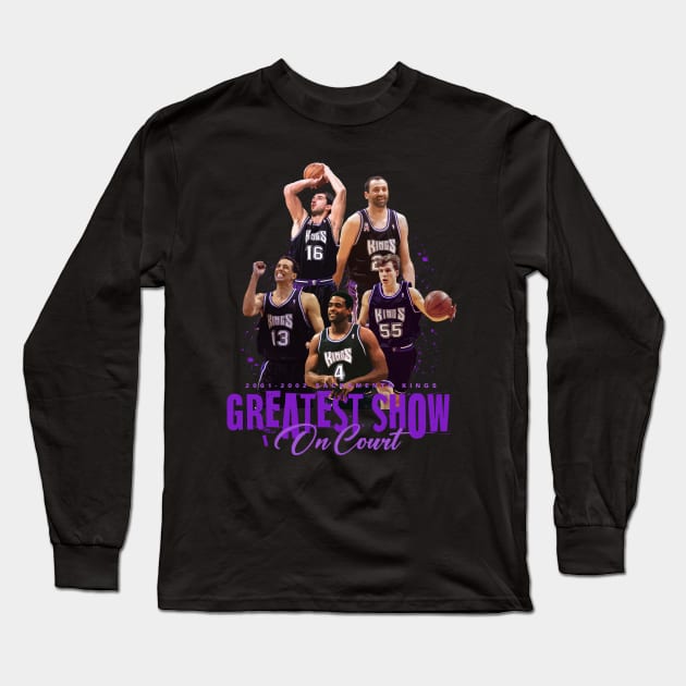 Sacramento Kings Greatest Show On Court Long Sleeve T-Shirt by Juantamad